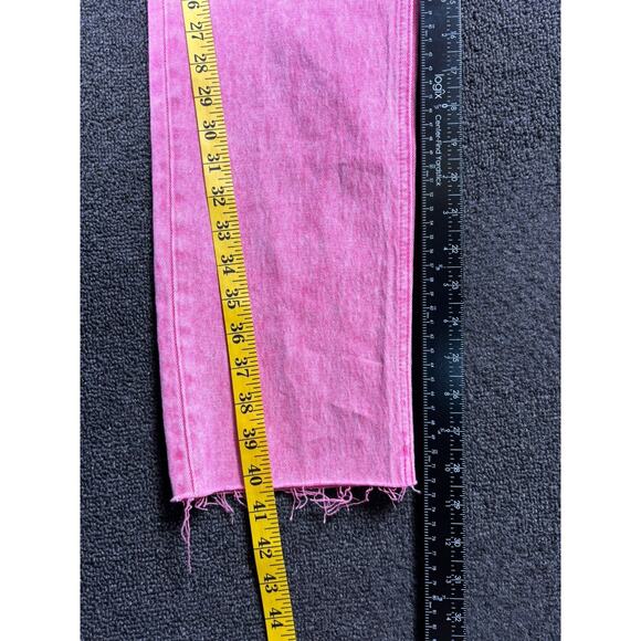 Gap Cheeky Straight High Rise Jeans Women's 29/8L Pink Denim Stretch Raw Hem - Picture 12 of 12